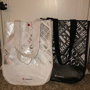 Two Lululemon bags (black & white)